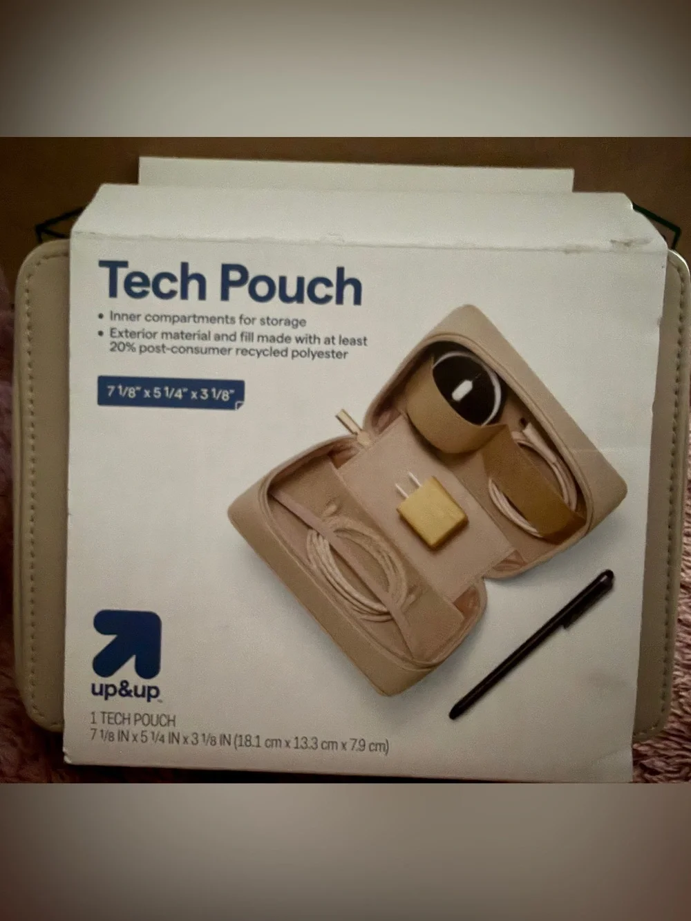 Up & Up Tech Pouch - Inner Compartments for storage- Tan